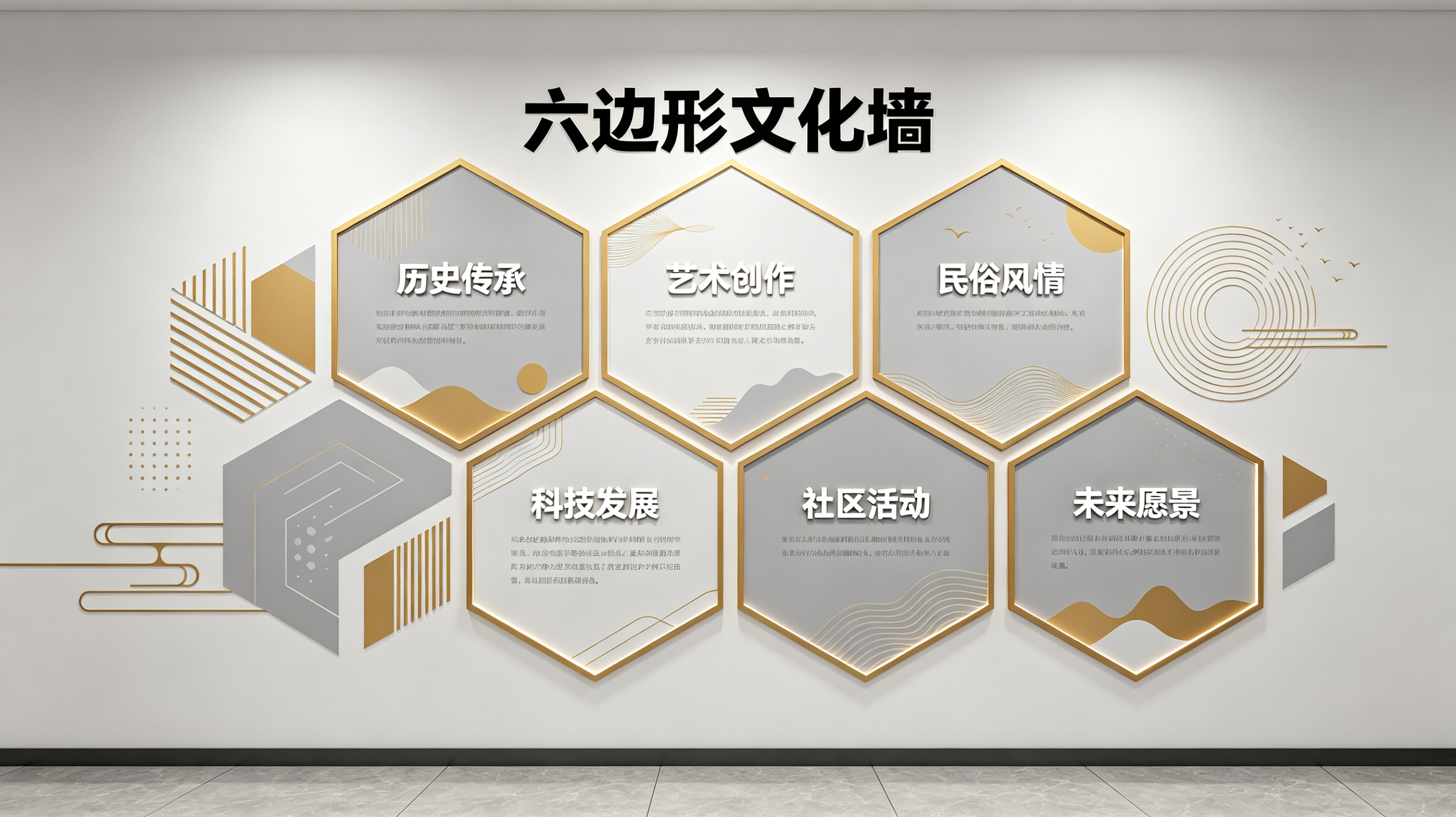  邓州企业文化墙 | 六边形信息美学